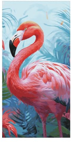 VFKLT Painted Flamingo Beach Towel Lightweight Microfiber Swim Pool Towel Soft Oversized Bath Towel Travel Blanket for Beach Yoga Gym Camping Women Men 31.5x63
