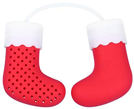Cabilock 1 Théière De Noël En Maille Fine Avec Passoire Infuseur À Thé En Feuilles Pour Thé En Vrac Infuseur À Filtre Réutilisable Rouge