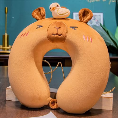champracer Kinder Reisekissen, Niedlich Capybara Nackenkissen Kinder Auto, Memory Foam Nackenkissen Nackenstütze, Kinder Nackenkissen Erwachsene U-Geformte Nackenstützkissen für Reisen (Enten)