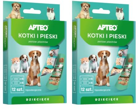 Katzen und Hunde Kinderpflaster, hypoallergen, 2 Größen x 12 Stück – 24 Stück. Kinderpflaster, hypoallergen, atmungsaktiv, hautfreundlich, hochabsorbierend, wundschutz +MUG PAD