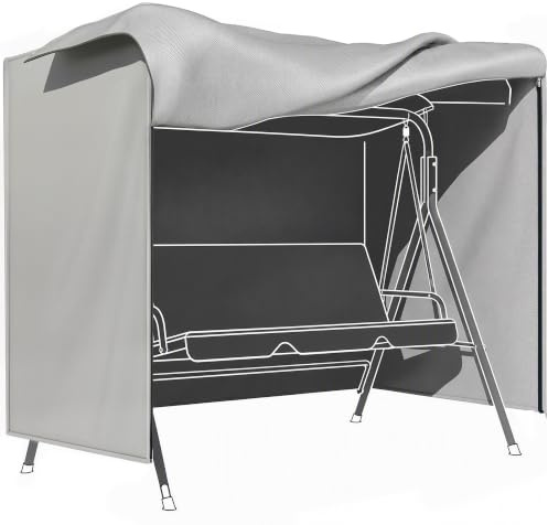 Outsunny Patio Swing Chair Cover 3 Seater 177 x 114 x 152cm Light Grey | 600D Oxford, Heavy Duty, Outdoor Garden Furniture, Rain Protection Protector, Anti-UV