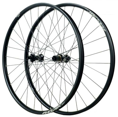 GEIRONV 26/27,5/29 Zoll Fahrrad Vorder Und Hinterrad, 54T Middle Lock Scheibenbremsen 4 Lager Straight Pull 28 Löcher Steckachse MTB Laufradsatz 1825g(Black,26inch)