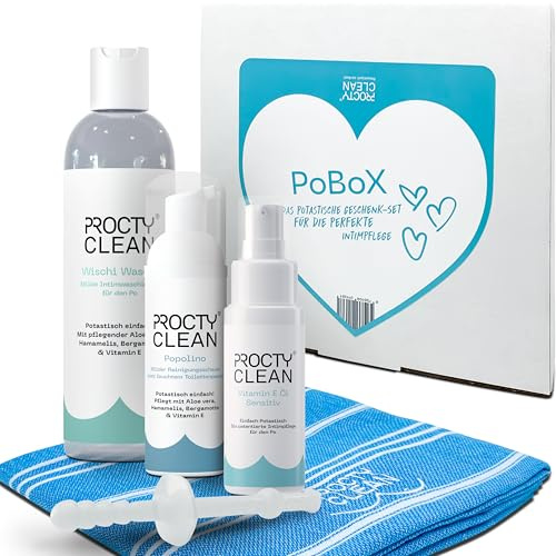 ProctyClean PoBox – Infetim vård för rumpan. Patentera! Speciell vård för hemorrojder, analfissur, fuktig toalettpapper. Snabb hjälp vid klåda och brännande.