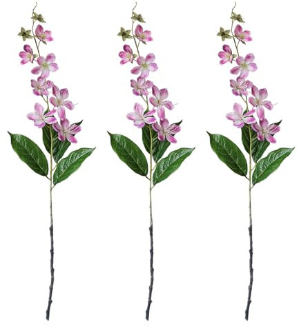 BestAlice 3 Stück Künstliche Delphinium-Blumen, Künstliche Blumensträuße aus Seide, Künstliche Seidenblumen mit Langem Stiel, Künstliche Blumen mit Langem Stiel für (C)