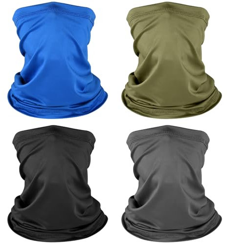 NACHLYNN 4 Stück Multifunktionstuch Schlauchschal Herren Sport Multifunktion Damen Atmungsaktiv Winddicht Schlauchschal für Laufen Wandern Radfahren Motorrad (Grau,Blau,Grün,Schwarz)