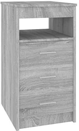 HETFTJN Mobiletto Esterno Balcone Madia Soggiorno Moderna Armadio Basso da Esterno Mobile Credenza Soggiorno - Cassettiera Grigio Sonoma 40x50x76 cm in Legno Multistrato per Soggiorno Cucina