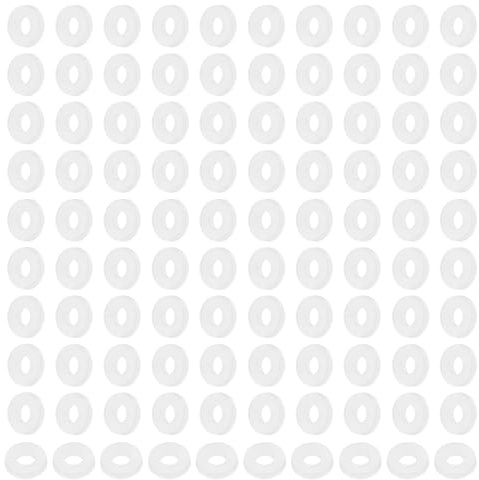 PATIKIL 120 piezas Arandelas planas de nylon M2 2mm ID 5mm OD blanco | 1mm de grosor, Arandelas redondas planas de sellado de plástico, Espaciador Juntas de repuesto
