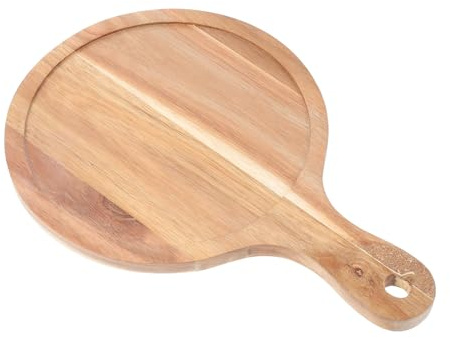 GRIRIW Vassoio Legno con Manico per Servire Pane e Bistecche Piattino Multifunzionale per Pizza e Sushi Decorazione per Tavolo da Cucina Elegante e Pratica