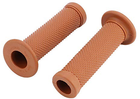 2 Stück Universal Vintage Motorrad Lenker Griffe Stern Dekor Griff Bar Enden Geeignet für 22mm Motorrad Griffe (Black) (Brown #02) (Leichte Bräune) (Brown #04)