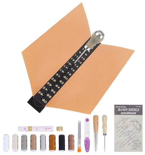 nbeads Buchbindeset, 30cm Imperial Buchbinderei Werkzeuge mit Skalen Holz Buchbinder Stanzen Werkzeug mit Faden für DIY Handarbeiten Notizbücher Journale Planer Bücher