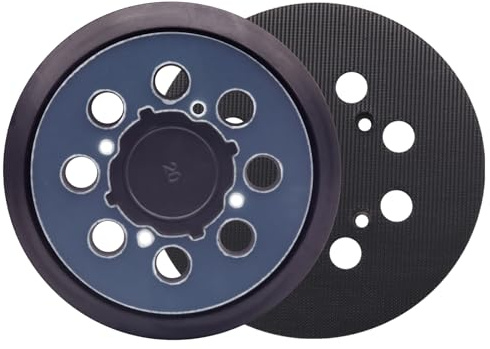 Confezione da 2 cuscinetti per levigatrice orbitale numero parte DWE64233 N329079, 12,7 cm, 8 fori, con gancio e anello, ricambio compatibile con levigatrice orbitale casuale DeWalt DWE6423 DWE6423K