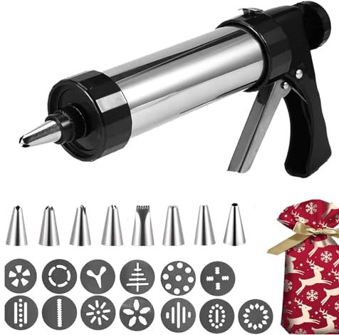 Kekspresse, Spritztüllen-Set, Keksform, Werkzeug, Kekspresse, Sahnepresse, Extruder, Edelstahl