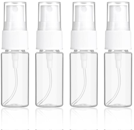 4 Stück Sprühflaschen Kleine 15ml, Tragbare Zerstäuber Flaschen Kleine Zerstäuber Sprühflasche Transparente Plastik Sprühflasche Nachfüllbar Mini Reiseflaschen Parfümflaschen für Parfüms Wasser