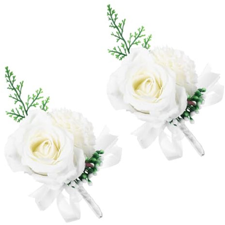 Yardenfun 2 Stück Hochzeitsfloristik Ansteckblumen für Trauzeugen Dekorative Blumenbrosche aus Hochwertigem Material Langlebig und Farbenfroh für Romantische Hochzeitsfeiern