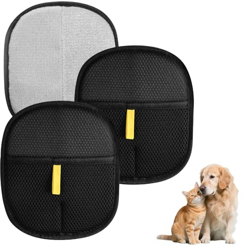 YOMKILU Lot de 3 Gant Anti Poils Animaux, Gant Ramasse Poils, Réutilisable Gant Animal Ramasse Poil, Gant Epilation de Toilettage Chien Chat, Gant Electrostatique pour Vêtements, Canapés, Tapis