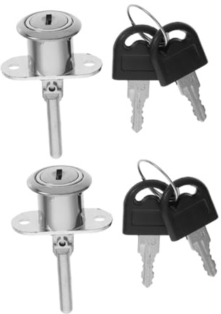 SOPOTUTU 2PCS Drawer Locks with Unique Keys for Office Desks and File Cabinets Metal Construction Versatile Cabinet Security for Home and Workplace