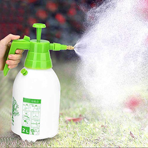 Keenso Pulverizador de agua a presión manual duradero de 2 L para plantas de jardín, diseño de válvula segura para un uso fácil, varilla de metal para un rendimiento duradero, ideal para regar plantas