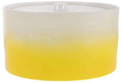 TOYANDONA Fuente de cerámica para Gatos, dispensador de Agua para Mascotas de 1300 ml con Sistema de calefacción, Ideal para Interiores y Tiendas de Mascotas, 18 x 18 x 9 cm.
