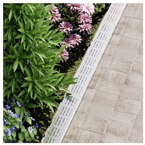 ZHENGQIAN Canaletta Scolo Acqua Piovana Robusto,Canaletta Doccia,griglia Inox calpestabile,Canale di Drenaggio Esterno,per Grondaie con Griglia Estraibile Fossa di Drenaggio(H3*W5CM/H1.18*W1.96IN)