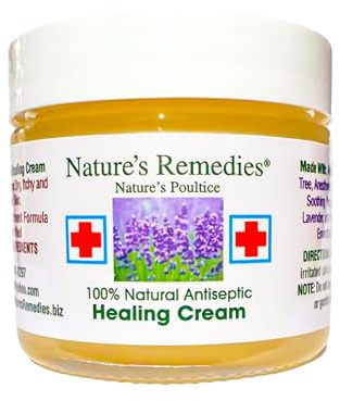 100% Natural Antiseptic Healing Cream: Stops The Itch and Fades The Redness, Eczema, Psoriasis, Cracked, Itchy, and Irritated Skin Made with 100% Natural Ingredients. 4 oz.