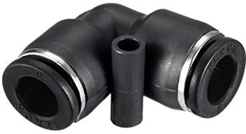 sourcing map Plastic Elbow Push to Connect Tube Fitting 8mm Tube OD Pneumatic Air Push Fit Lock Fitting Black 10pcs