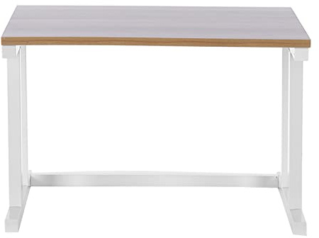 Étagère pour Four à -Ondes, Support de Cuisine Blanc 2 Niveaux en Métal et Bois, 57x38x38cm
