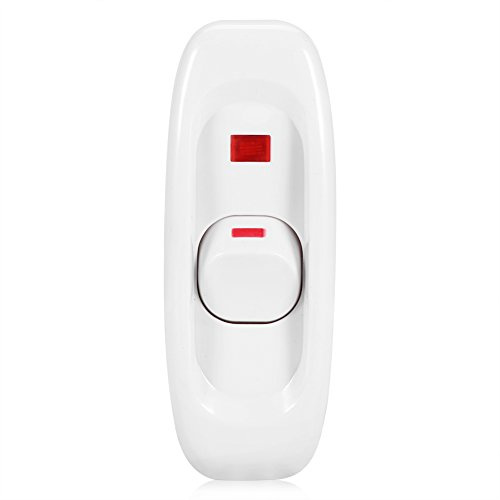 Interrupteur,Fydun 10 A AC 250 V Inline Interrupteur cordon Interrupteur Bi-polaire En Ligne Cordon Interrupteur Interrupteur à Touche Basculante pour Petit Appareil ou Lampe(Blanc)