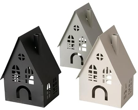 RiloStore - Set di 3 portacandele a forma di giarello, in metallo dorato, con piramide, stelle cervo, angelo, portacandela a forma di carosello, girevole, a forma di carusello