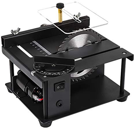 Sega da tavolo da 200W Mini Precision, Sega da banco fai-da-te per la lavorazione del legno, Tornio Lucidatore Trapano, Profondità di taglio 35mm per artigianato in legno fatto a mano fai da te,Basic