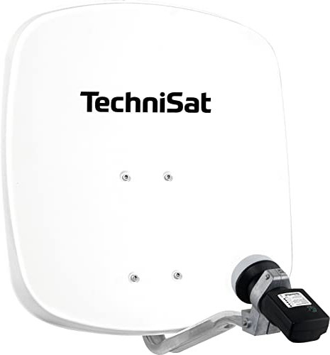 TechniSat DIGIDISH 45 – Satelliten-Schüssel für 1 Teilnehmer (45 cm kleine Sat Anlage - Komplettset mit Wandhalterung und Satfinder V/H-LNB) weiß
