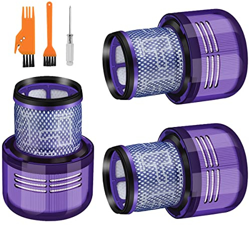 DODUOS 3 st V11-filter för Dyson, ersättningsfilter för Dyson V11 V15 SV14 absolut djurdetektera vridmoment med rengöringsborste, tvättbar V11 dammsugarfilter reservdelar # DY-970013-02
