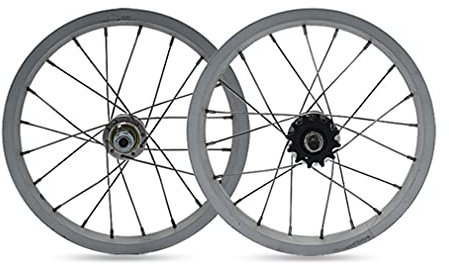 QHYRZE BMX Laufradsatz 14 Zoll Fixie Laufrads Fixed Gear Singlespeed Fahrrad Laufrad Felge V Bremse 20 Loch Naben 12 Zähne 1142g (Size : 14'')