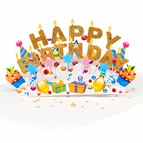 Magic Moments® Besondere Geburtstagskarte „Happy Birthday“ – Handgemachte 3D Pop Up Geburtstagskarte für Frau, Mann & Freundin, große Glückwunschkarte zum Geburtstag mit magischem Umschlag