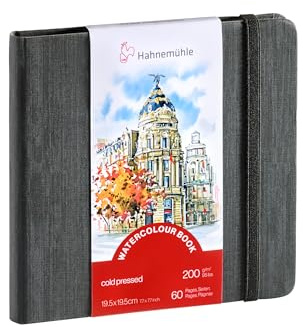 Hahnemühle Aquarellbuch, 200 g/m², feine Körnung, 30 Blatt, naturweiß, 19,5x19,5cm