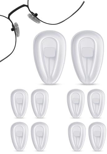 SPORTS WORLD VISION Eyeglass Nose Pads | Premium Soft Silicone Air Active Nose Pads for Eyeglasses | Clip-on & Screw-on Eyeglass Cushion Pads in 4 Different Sizes 11, 13, 14 & 15mm with Multiple Qty