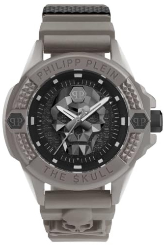 Philipp Plein The $Kull ECOCERAMIC Herren Armbanduhr Analog Quarz Silikon