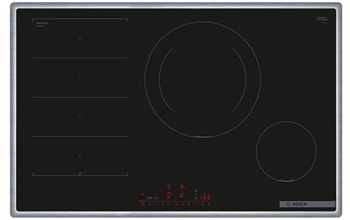 Bosch PXE845HC1E Serie 6 Piano cottura a induzione (autosufficiente), larghezza 80 cm, funzionamento intuitivo, zona cottura a induzione da 28 cm, sensore di frittura PerfectFry Plus, zone di cottura