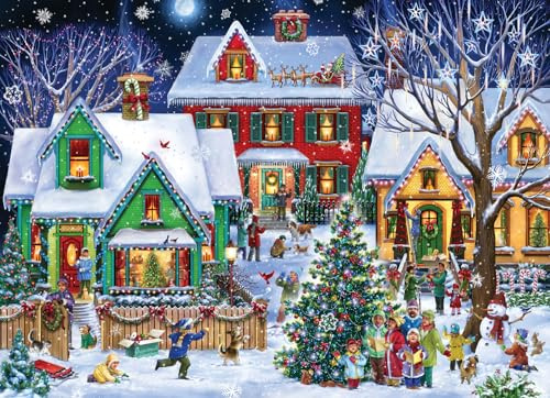 Puzzle de Noël de Quartier 1000 pièces par Vermont Christmas Company – Pièces entièrement emboîtables et de Forme aléatoire – 68 x 49 cm