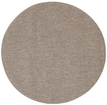 RugVista Clio In & Outdoor-Teppich, Rund, Ø 150 cm, Braun | Moderne, Niedriger Stapel, Nur Handwäsche, Oeko-Tex 100, UV-beständig, Diele, Patio