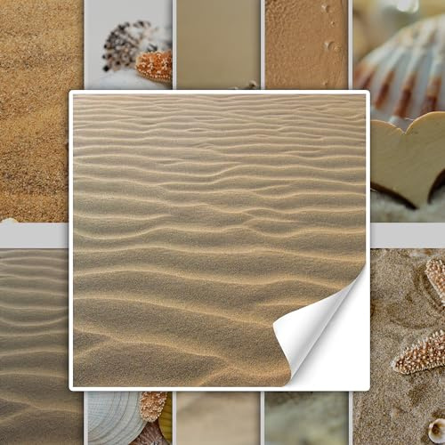 GRAZDesign Fliesenaufkleber Bad & Küche Strand Muscheln Meer braun Fliesenbilder Klebefliesen selbstklebend - Nach Maß / 20 Stück