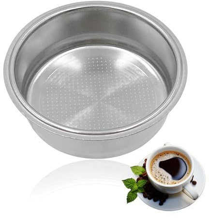 51mm Sieb Kaffeesieb Filterkorb Espresso Sieb - Einschichtiges Filterkorb Siebträger Wiederverwendbare Edelstahl Siebträgerfilterkorb Espresso Basket Bodenlosen Siebträger (1 Tasse)