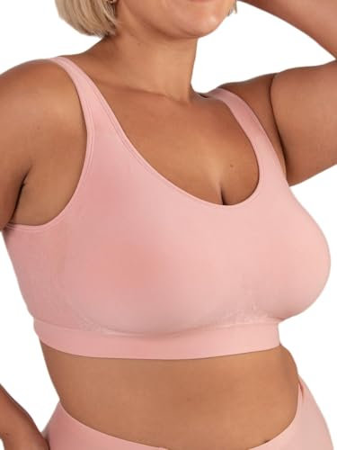 SHAPERMINT Bras for Women No Underwire - Seamless Bras for Women, Wireless Bra, Adjustable Plus Size Bra, Rose Tan, 2XL: 38G, 40DDD–G, 42DD–DDD, 44C–D, 46C