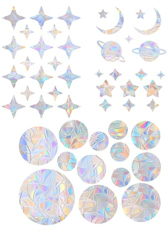JCUGSBS Adesivi per Finestre Anticollisione, Adesivi per Finestre Prisma, Riutilizzabile Suncatcher Sticker, Adesivi per Zanzariere Anticollisione, Adesivi Anti-Collisione per Ufficio Soggiorno