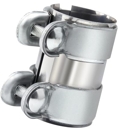 ALI2 - Abrazaderas de Sujeción para Tubos de Escape 125 x 65 mm, Silenciador de Coche de Acero Inoxidable, Conexión de Tubo