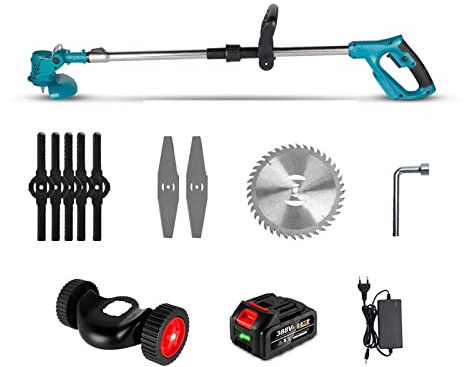 Cortadora de césped, cortacésped, cortasetos Cortacésped eléctrico de 1500 W, longitud ajustable, plegable, inalámbrico, portátil, recargable, podadora de arbustos de jardín para el cuidado del jardín