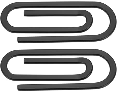 SG Store 2 Pièces en Acier Inoxydable Trombone Style Portefeuille Pinces à Billets 6.5 Cm X 2.5 Cm Design Minimaliste Pince à Billets Pince à Billets pour Hommes Noir