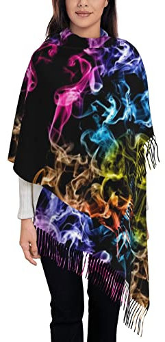 Winterschal Bunter Rauchdruck Frauen Schal Waschbar Schal Elegante Schals Für Damen Schalcape