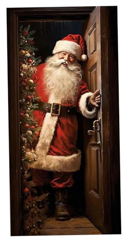 Weihnachts Türdekorationen Weihnachts Türdekorationen 3x6.5ft Weihnachten Weihnachtsmann -Dekor, Polyester Hängende Weihnachtsbanner, Santa Hintergrund Banner für Heimfeiertags Weihnachtsdekoration