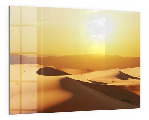DEQORI Glas-Magnettafel | 120x90 cm cm groß | Motiv Goldene Stille | Memo-Board aus Glas | Magnetboard inkl. Magnete, Stift & Tuch für Küche & Büro | Tafel magnetisch & beschreibbar