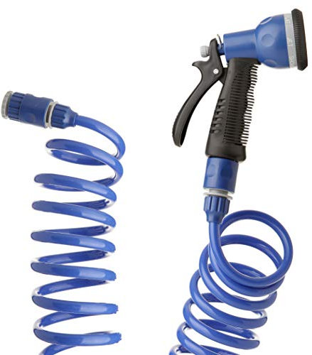 Tatay Kit de Manguera Espiral de 15m con Accesorios de plástico Anti-UVA, Ideal para terrazas y pequeños Jardines.